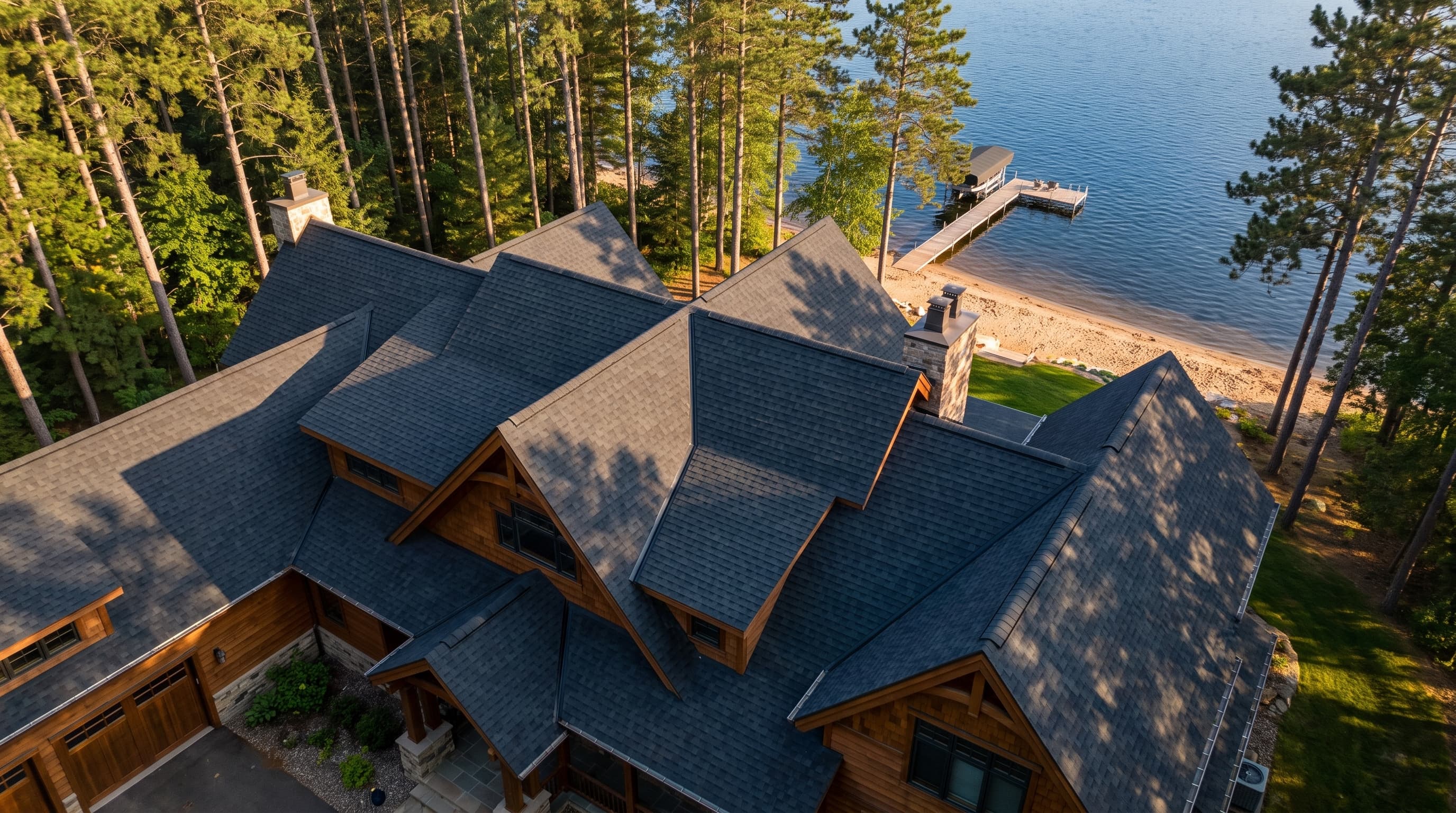 Gull Lake cabin roof system
