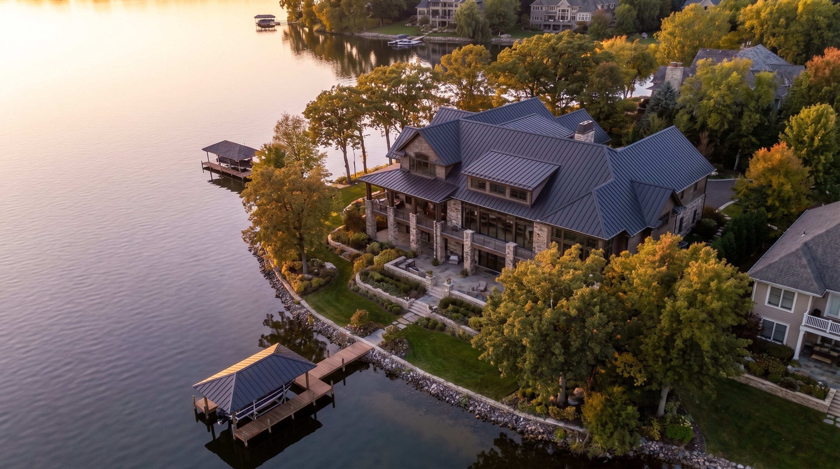Lake Minnetonka roof project with premium roof material
